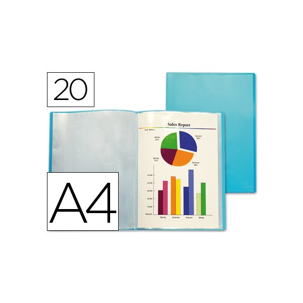 Carpeta liderpapel escaparate 47042 20 fundas polipropileno traslucida din a4 azul frosty. Carpeta liderpapel escaparate 47042 20 fundas polipropileno traslucida din a4 azul frosty.