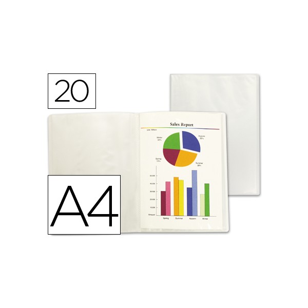 Carpeta liderpapel escaparate 47044 20 fundas polipropileno frosty din a4 transparente. Carpeta liderpapel escaparate 47044 20 fundas polipropileno frosty din a4 transparente.