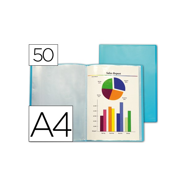 Carpeta liderpapel escaparate 47062 50 fundas polipropileno traslucida din a4 azul frosty. Carpeta liderpapel escaparate 47062 50 fundas polipropileno traslucida din a4 azul frosty.