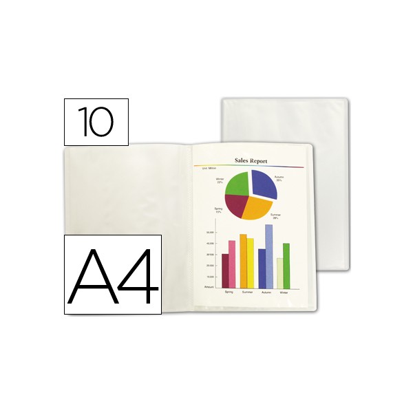 Carpeta liderpapel escaparate 47484 10 fundas polipropileno traslucida din a4 transparente frosty. Carpeta liderpapel escaparate 47484 10 fundas polipropileno traslucida din a4 transparente frosty.