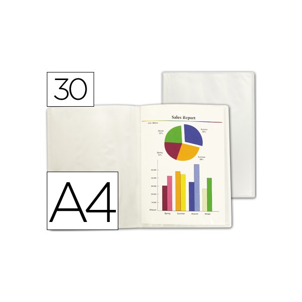 Carpeta liderpapel escaparate 47494 30 fundas polipropileno traslucida din a4 transparente frosty. Carpeta liderpapel escaparate 47494 30 fundas polipropileno traslucida din a4 transparente frosty.