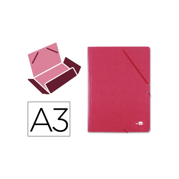 Carpeta liderpapel gomas a3 3 solapas carton prespan roja. Carpeta liderpapel gomas a3 3 solapas carton prespan roja.