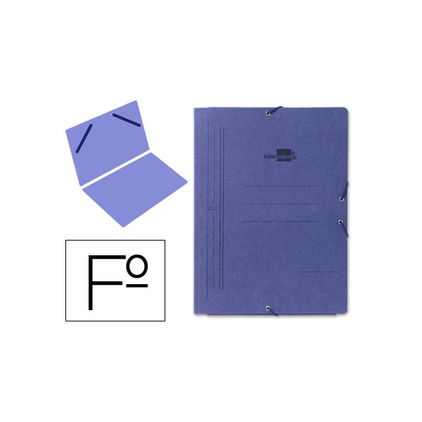 Carpeta liderpapel gomas folio sencilla carton pintado azul. Carpeta liderpapel gomas folio sencilla carton pintado azul.