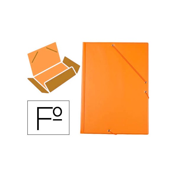 Carpeta liderpapel gomas plastico folio solapa color naranja. Carpeta liderpapel gomas plastico folio solapa color naranja.