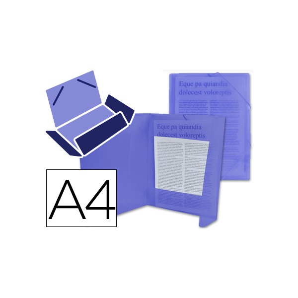 Carpeta liderpapel gomas solapas 34962 polipropileno din a4 azul transparente. Carpeta liderpapel gomas solapas 34962 polipropileno din a4 azul transparente.