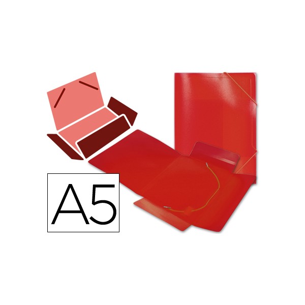 Carpeta liderpapel gomas solapas 34970 polipropileno din a5 roja. Carpeta liderpapel gomas solapas 34970 polipropileno din a5 roja.