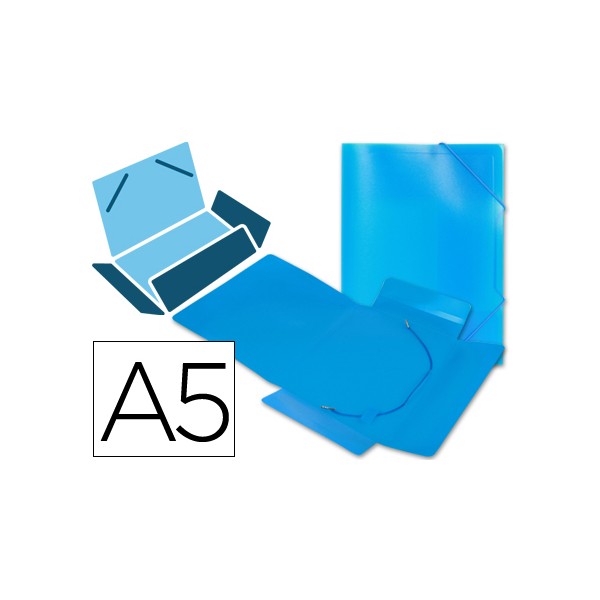 Carpeta liderpapel gomas solapas 34972 polipropileno din a5 azul. Carpeta liderpapel gomas solapas 34972 polipropileno din a5 azul.