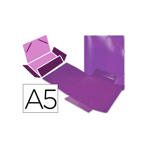 Carpeta liderpapel gomas solapas 34976 polipropileno din a5 violeta. Carpeta liderpapel gomas solapas 34976 polipropileno din a5 violeta.