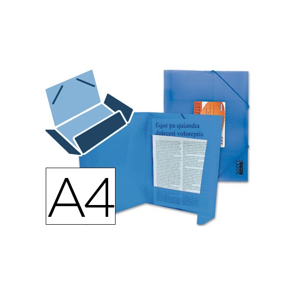 Carpeta liderpapel gomas solapas 34982 polipropileno din a4 azul serie frosty. Carpeta liderpapel gomas solapas 34982 polipropileno din a4 azul serie frosty.
