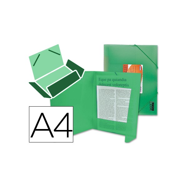 Carpeta liderpapel gomas solapas 34983 polipropileno din a4 verde serie frosty. Carpeta liderpapel gomas solapas 34983 polipropileno din a4 verde serie frosty.