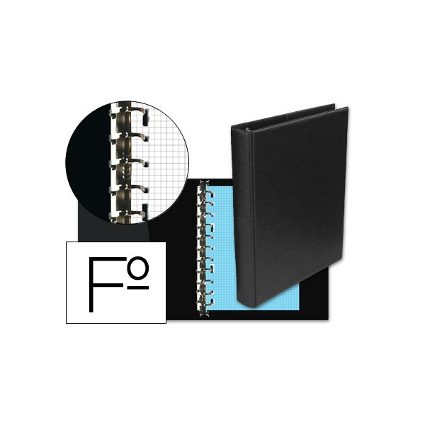 Carpeta multifin alfa 3005-g 16 anillas 40 mm plastico folio negro. Carpeta multifin alfa 3005-g 16 anillas 40 mm plastico folio negro.
