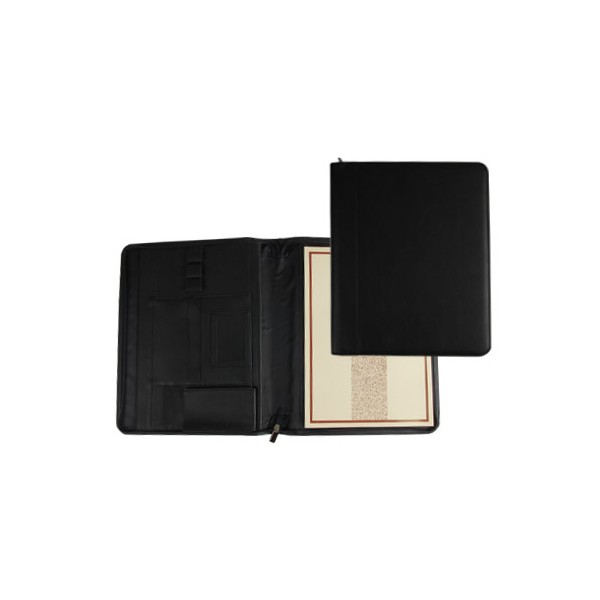 Carpeta portafolios artesania simil piel tamaño din a4 colornegro con cremallera y departamentos 332x262x30 mm. Carpeta portafolios artesania simil piel tamaño din a4 colornegro con cremallera y departamentos 332x262x30 mm.