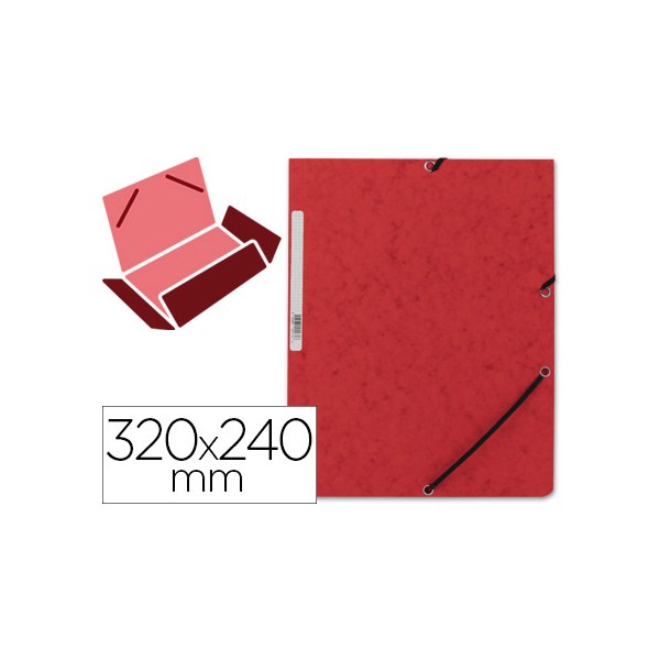 Carpeta q-connect gomas kf02165 carton simil-prespan solapas 320x243 mm roja. Carpeta q-connect gomas kf02165 carton simil-prespan solapas 320x243 mm roja.