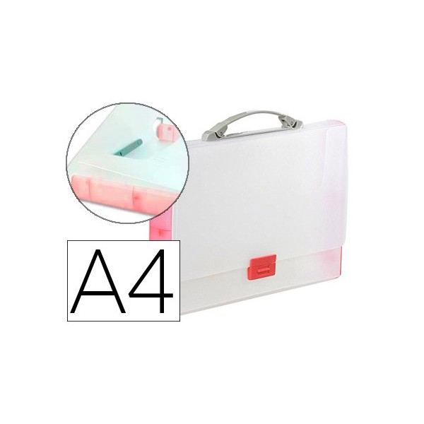 Carpeta tarifold portadocumentos extensible broche polipropileno din a4 rojo translucido con asa. Carpeta tarifold portadocumentos extensible broche polipropileno din a4 rojo translucido con asa.