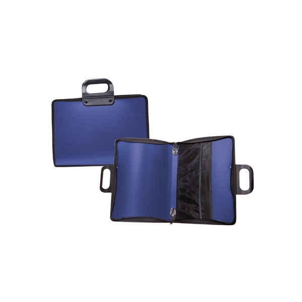 Cartera portadocumentos liderpapel azul con asa y cremallera 400x45x300 mm. Cartera portadocumentos liderpapel azul con asa y cremallera 400x45x300 mm.