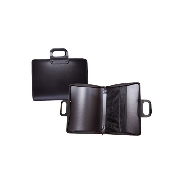 Cartera portadocumentos liderpapel negra con asa y cremallera 400x45x300 mm. Cartera portadocumentos liderpapel negra con asa y cremallera 400x45x300 mm.