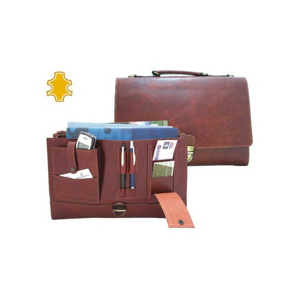 Cartera portafolios artesania de piel con broche medidas 37x26,2x7,6 cm.. Cartera portafolios artesania de piel con broche medidas 37x26,2x7,6 cm..