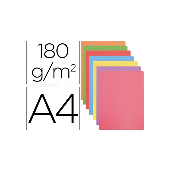 Subcarpeta cartulina gio din a4 colores pasteles surtidos 180 g/m2 paquete de 50 unidades. Subcarpeta cartulina gio din a4 colores pasteles surtidos 180 g/m2 paquete de 50 unidades.