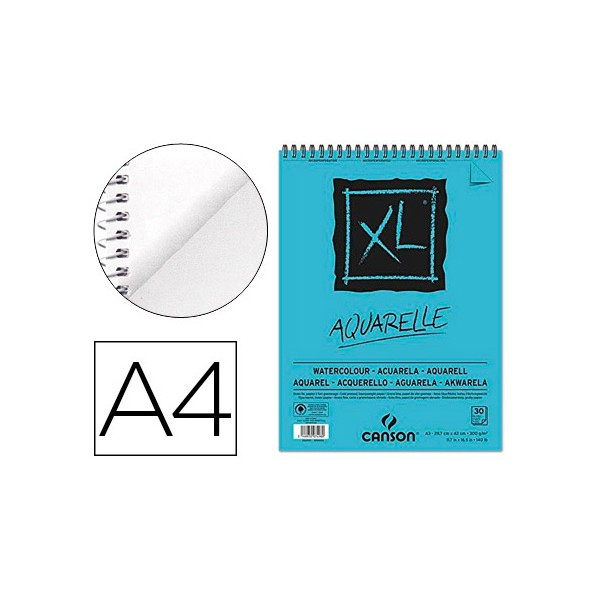 Bloc dibujo acuarela canson xl aquarelle grano fino din a4 microperforado espiral 21x29,7 cm 30 hojas 300 gr. Bloc dibujo acuarela canson xl aquarelle grano fino din a4 microperforado espiral 21x29,7 cm 30 hojas 300 gr.