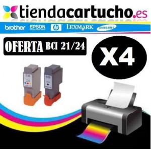 PACK 4 (ELIJA COLORES) CARTUCHOS COMPATIBLES CANON BCI-21/24 COLOR PARA LA IMPRESORA CFX-B380IF