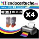 PACK 4 (ELIJA COLORES) CARTUCHOS COMPATIBLES CANON BCI-21/24 COLOR