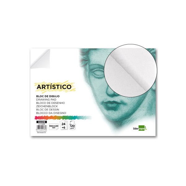 Bloc dibujo liderpapel artistico encolado 594x420mm 24+6 hojas 120g/m2 sin recuadro. Bloc dibujo liderpapel artistico encolado 594x420mm 24+6 hojas 120g/m2 sin recuadro.