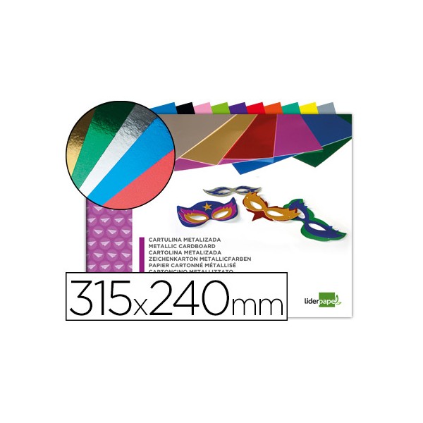 Bloc trabajos manuales liderpapel cartulina metalizada 240x315mm 10 hojas colores surtidos. Bloc trabajos manuales liderpapel cartulina metalizada 240x315mm 10 hojas colores surtidos.