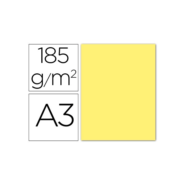 Cartulina guarro din a3 amarillo 185 gr paquete 50 h. Cartulina guarro din a3 amarillo 185 gr paquete 50 h.