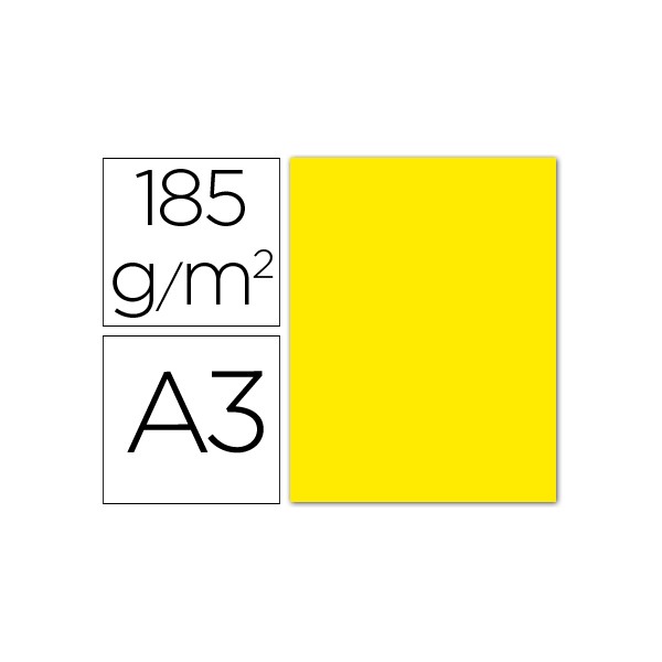 Cartulina guarro din a3 amarillo fluorescente 185 gr paquete 50 h. Cartulina guarro din a3 amarillo fluorescente 185 gr paquete 50 h.