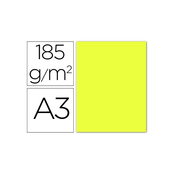Cartulina guarro din a3 amarillo limon 185 gr paquete 50 h. Cartulina guarro din a3 amarillo limon 185 gr paquete 50 h.