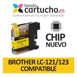 Cartucho Amarillo Brother LC-121/123 compatible PARA LA IMPRESORA Cartouches d'encre Brother DCP-J132W