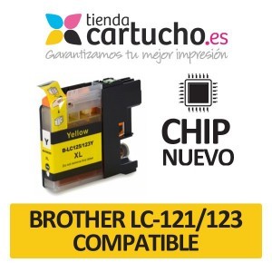 Cartucho Amarillo Brother LC-121/123 compatible PARA LA IMPRESORA Cartouches d'encre Brother MFC-J4710DW