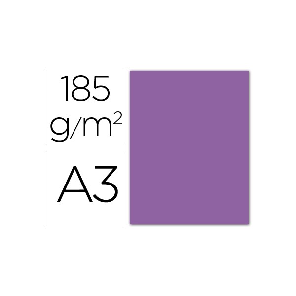 Cartulina guarro din a3 violeta 185 gr paquete 50 h. Cartulina guarro din a3 violeta 185 gr paquete 50 h.