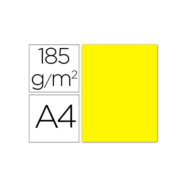 Cartulina guarro din a4 amarillo canario 185 gr paquete 50 h. Cartulina guarro din a4 amarillo canario 185 gr paquete 50 h.