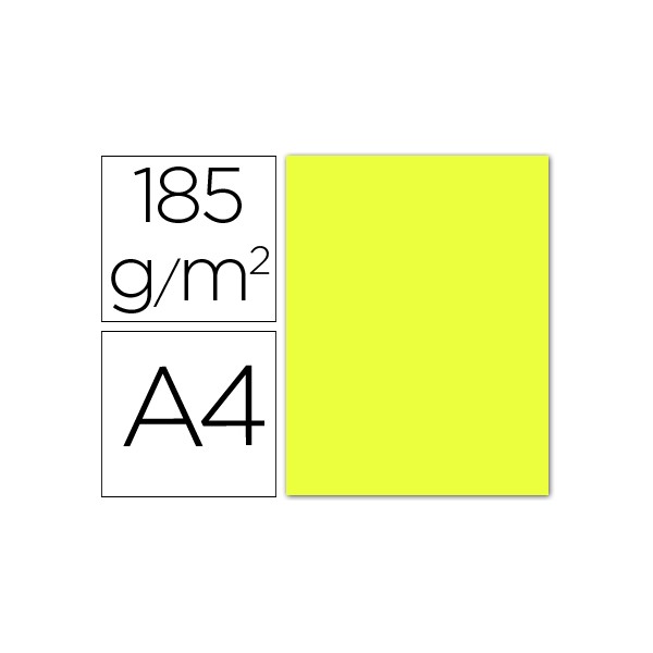 Cartulina guarro din a4 amarillo limon 185 gr paquete 50 h. Cartulina guarro din a4 amarillo limon 185 gr paquete 50 h.