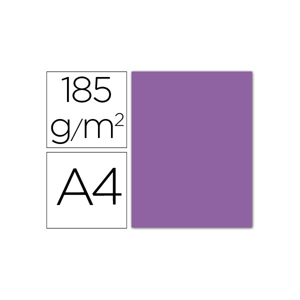 Cartulina guarro din a4 violeta 185 gr paquete 50 h. Cartulina guarro din a4 violeta 185 gr paquete 50 h.