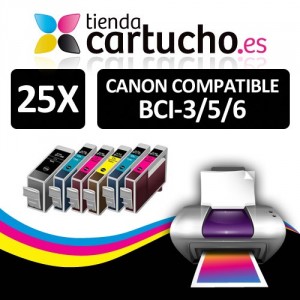 PACK 25 CANON BCI-3/5/6 PARA LA IMPRESORA Cartouches d'encre Canon Pixma IP4000 R
