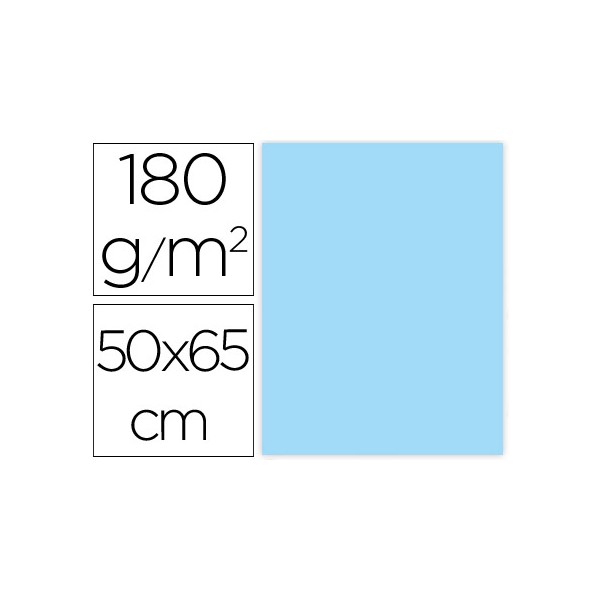 Cartulina liderpapel 50x65 cm 180g/m2 celeste paquete de 25. Cartulina liderpapel 50x65 cm 180g/m2 celeste paquete de 25.