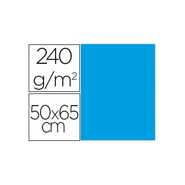 Cartulina liderpapel 50x65 cm 240g/m2 azul turquesa paquete de 25 unidades. Cartulina liderpapel 50x65 cm 240g/m2 azul turquesa paquete de 25 unidades.