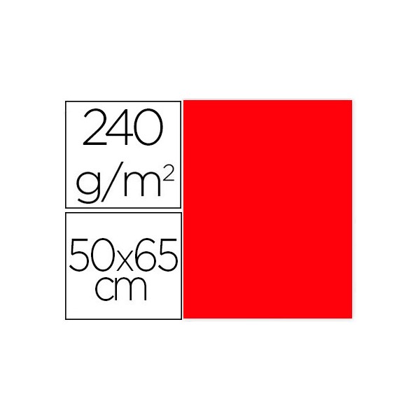 Cartulina liderpapel 50x65 cm 240g/m2 rojo paquete de 25 unidades. Cartulina liderpapel 50x65 cm 240g/m2 rojo paquete de 25 unidades.