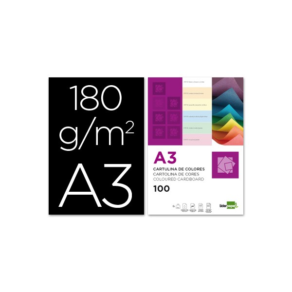 Cartulina liderpapel a3 180g/m2 negro paquete de 100. Cartulina liderpapel a3 180g/m2 negro paquete de 100.