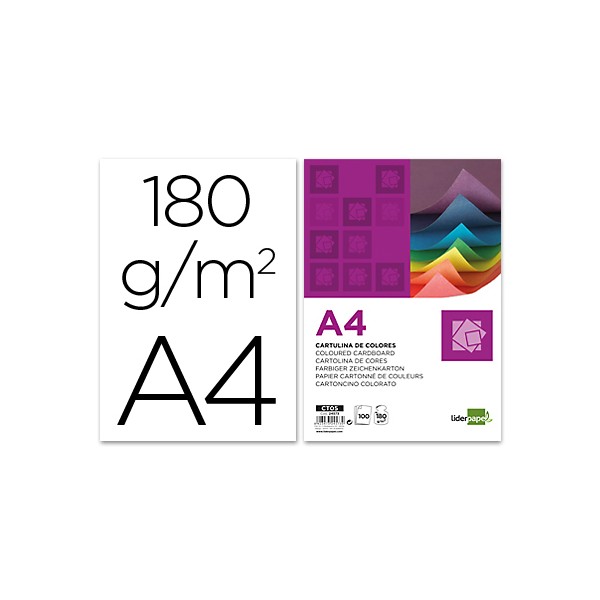 Cartulina liderpapel a4 180g/m2 blanco paquete de 100. Cartulina liderpapel a4 180g/m2 blanco paquete de 100.