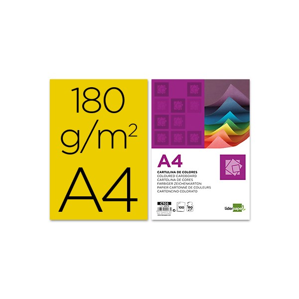 Cartulina liderpapel a4 180g/m2 oro paquete de 100. Cartulina liderpapel a4 180g/m2 oro paquete de 100.