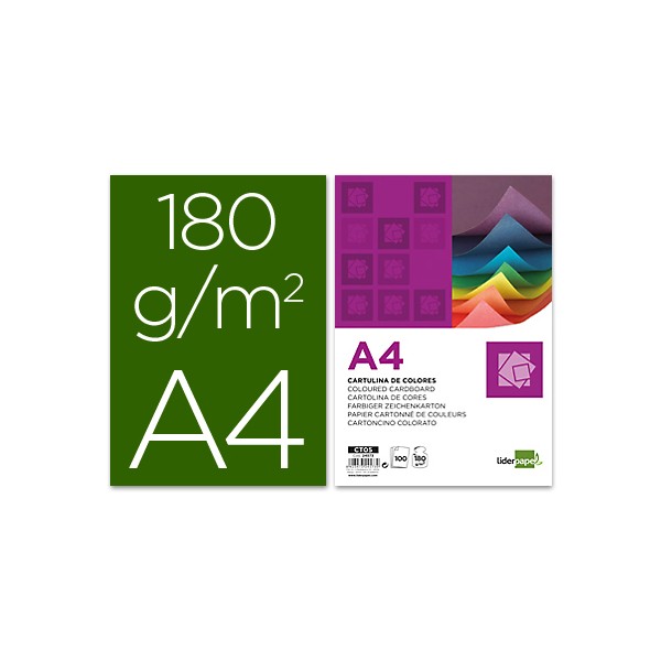Cartulina liderpapel a4 180g/m2 verde billar paquete de 100. Cartulina liderpapel a4 180g/m2 verde billar paquete de 100.