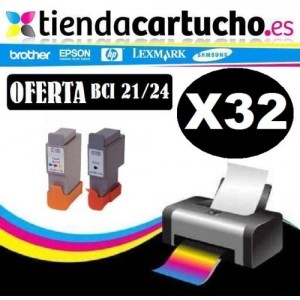 PACK 32 (ELIJA COLORES) CARTUCHOS COMPATIBLES CANON BCI-21/24 PARA LA IMPRESORA Canon I 475