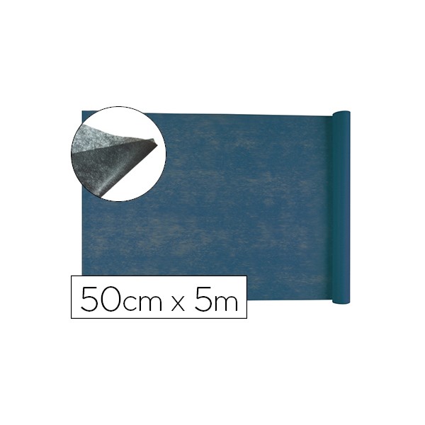 Tejido sin tejer liderpapel terileno 25 g/m2 rollo de 5 mt azul marino. Tejido sin tejer liderpapel terileno 25 g/m2 rollo de 5 mt azul marino.