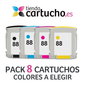 PACK 8 CARTUCHOS DE TINTA HP 88XL REMANUFACTURADOS PREMIUM PERTENENCIENTE A LA REFERENCIA Cartouches d'encre HP 88 / 88XL