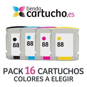 PACK 16 CARTUCHOS DE TINTA HP 88XL REMANUFACTURADO PREMIUM PERTENENCIENTE A LA REFERENCIA Cartouches d'encre HP 88 / 88XL