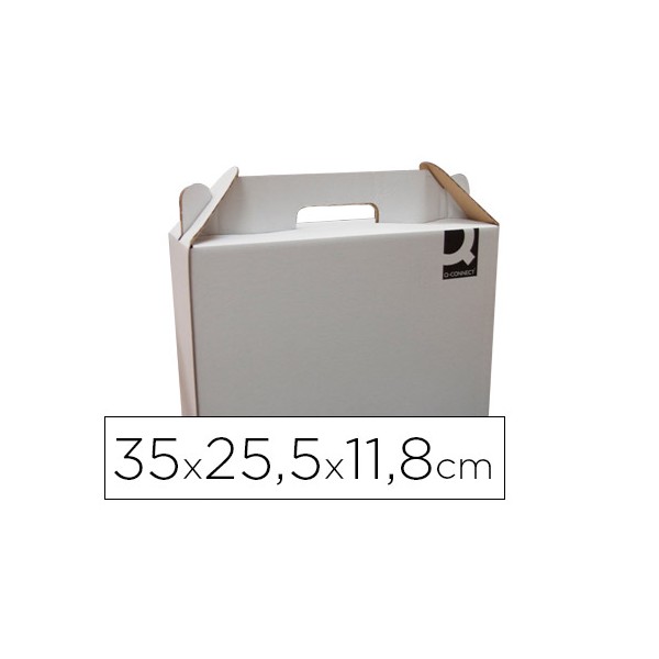 Caja maletin con asa q-connect carton para envio y transporte 350x118x255 mm. Caja maletin con asa q-connect carton para envio y transporte 350x118x255 mm.