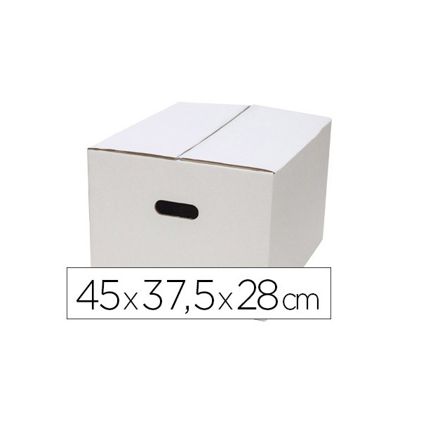 Caja para embalar q-connect blanca con asas doble canal 450x280 mm. Caja para embalar q-connect blanca con asas doble canal 450x280 mm.